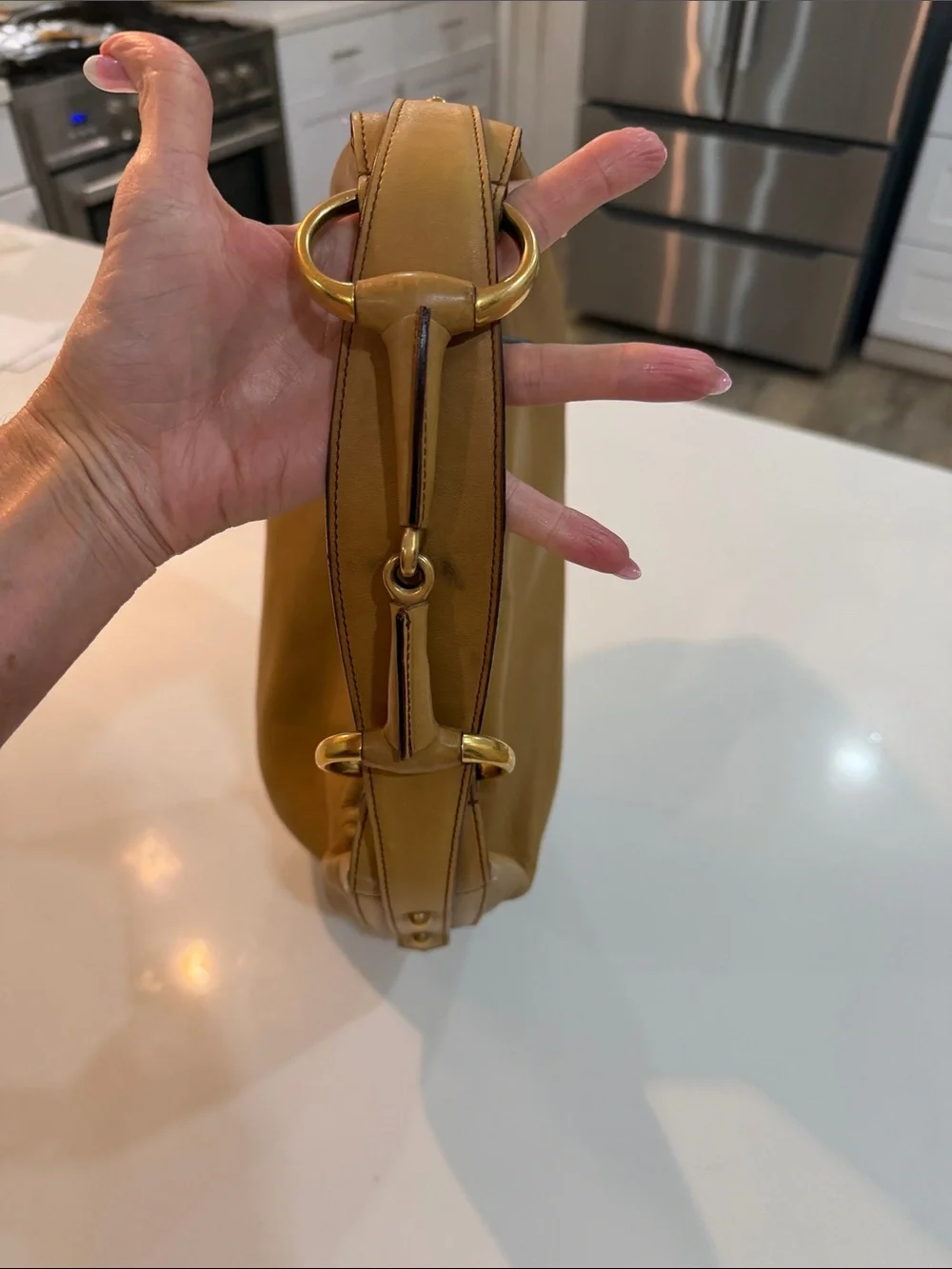 GUCCI-Tom Ford Hobo Shoulder Bag - Deep mustard/tan color Leather ..